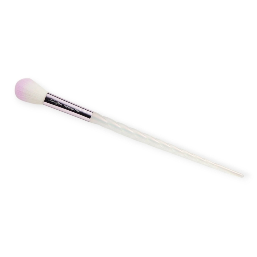 SLMISSGLAM TT04 Unicorn Blush Brush Vegan Synthetic Makeup Tool Pink White Brush